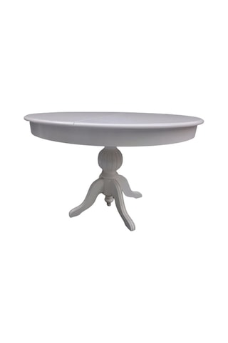 Masa Baba Ayak Ihlamur Ağacı  MDF Tabla, Parlak Krem Lake Boya 110 cm İtinalı paket kergo El Yapım