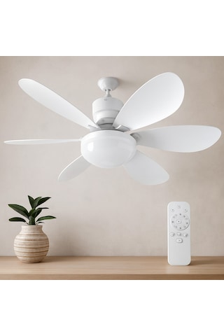 Kumandalı 2si1 Arada Tavan Vantilatör Avize 40w 6 Kanat