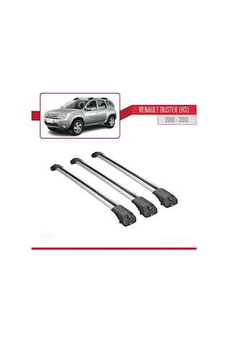 Renault Duster Hs 2010-2013 Arası İle Uyumlu Ace-1 Ara Atkı Tavan Barı Gri 3 Adet Bar