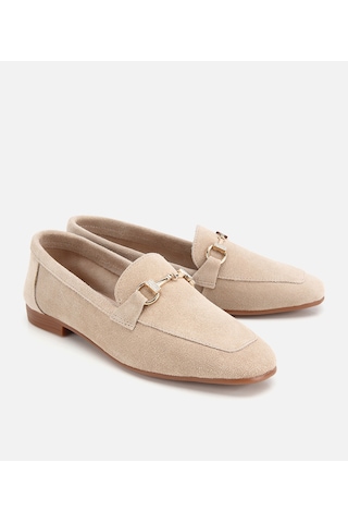 Hotiç Kadın Süet Deri Bej Tokalı Günlük Loafer 01ayh320500a310 01ayh320500a310