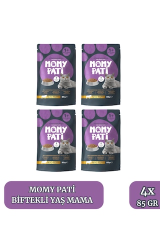 Biftekli Yaş Kedi Maması 85 Gr X 4 Adet Yetişkin Kediler İçin