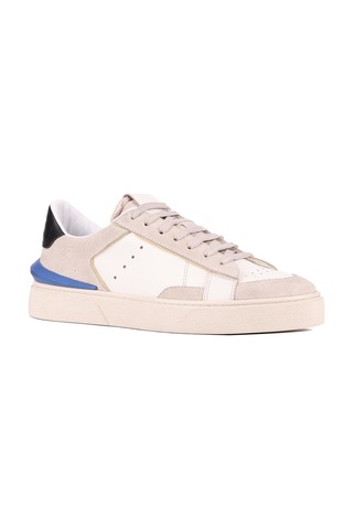 Shoetyle - Bej Süet, Beyaz Deri Bağcıklı Erkek Sneaker 666-23-1252 Deri Beyaz
