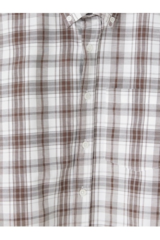 Lcwaıkıkı Classic Kahverengi Regular Fit Ekose Poplin Erkek Gömlek