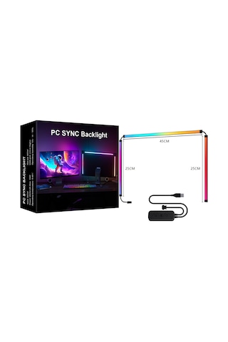 Qingmipy Rgb Müzik Senkronizasyonlu Led Işık Bariyeri - 5050rgb Ic, Yazılım Kontrollü Renk Ve Ritim Modları 24/27/32 İnç Çok Renkli