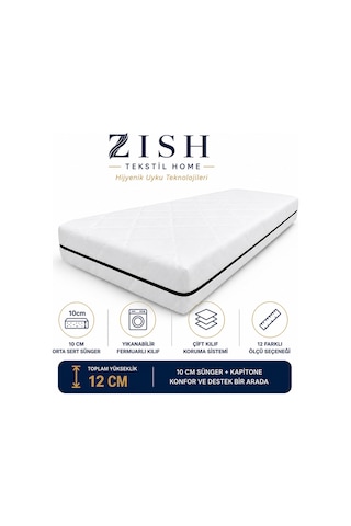 Zishtekstil Çift Kişilik Ecosmart Yıkanabilir Kılıflı Sünger Yatak & Yer Yatağı