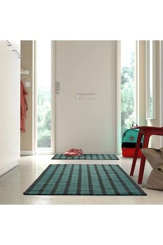 Ikea Vägskylt Halı 80 X 150 Cm Siyah - Yeşil