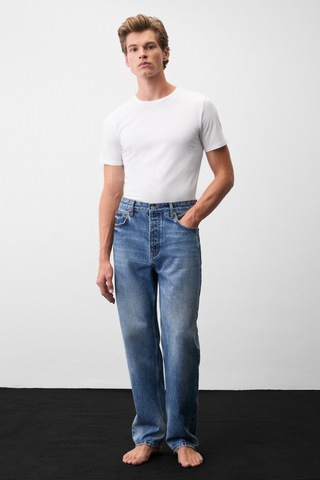 Grımelange Grimelange Carpe Erkek Straight Fit Koyu Mavi Jeans