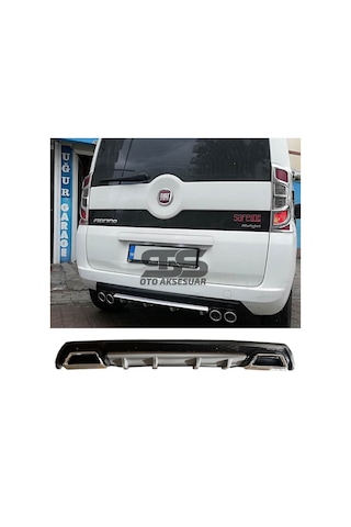 Fiat Fiorino Difüzör Arka Tampon Eki 2 Egzoz Çıkışlı Gri Lüx Tip