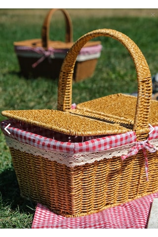 Sepetçibaba Adelya - Piknik Sepeti Plastik Hasır Görüümlü - Frs20