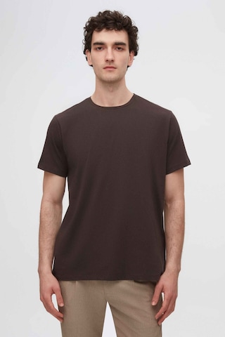 D's Damat Ds Damat Slim Fit Kahverengi Bisiklet Yaka %100 Pamuklu Nefes Alabilen T-shirt 4HC141996753M Kahverengi