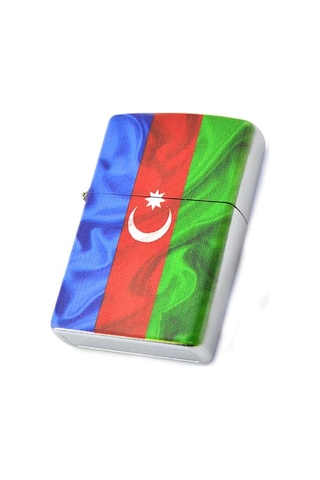Azerbaycan Bayrak Baskılı Benzinli Çakmak