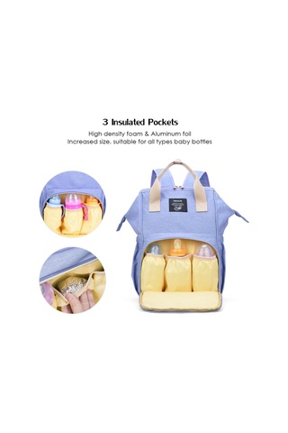 Osoce Unisex Su Geçirmez Polyester Büyük Anne Baba Sırt Çantası Bebek Kıyafetleri Bez Süt Tozu Şişesi Seyahat Depolama Çantası--mor Mor