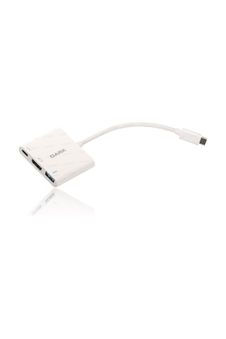 Dark Dk Ac U31X32 Type C HDMI Usb 3 0 Çevirici Adaptör Beyaz
