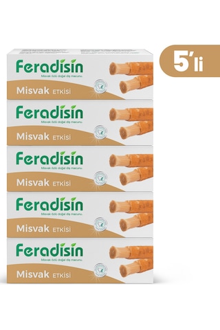 5li Paket - Misvak Özlü Doğal Florürsüz Beyazlatıcı Diş Macunu 90 Gr - Gimdes Helal Sertifikalı