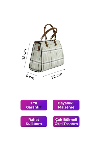 Kriste Bell Kadın Çanta Ekose - Bej 7406-e Bej