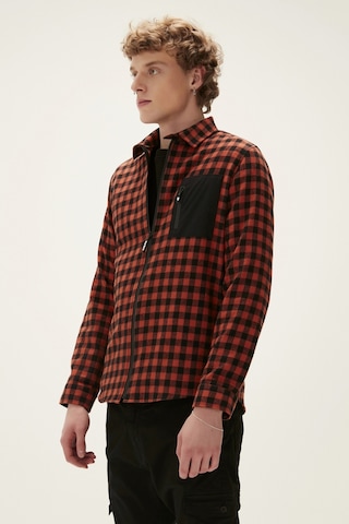 Bad Bear Liam Shirt Turuncu Kareli Fermuarlı Erkek Gömlek-turuncu Turuncu