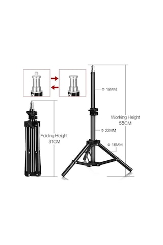 Fototek 2 Metre Light Stand  Işık Ayağı 200 Cm 3 Kg Kapasiteli