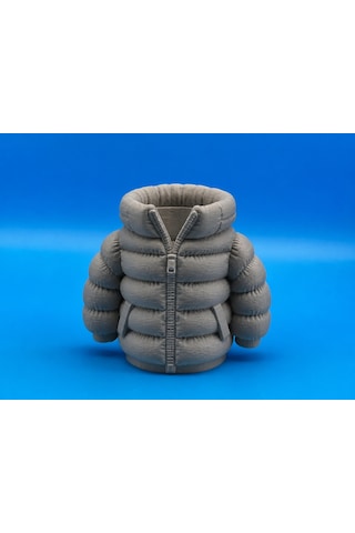 3d Baskı Şişme Mont Kalemlik - Masaüstü Organizer-gri Çok Renkli