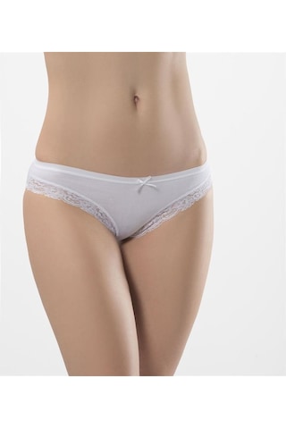 Türen 238 İkili Likralı Fistolu Bikini - Beyaz Beyaz