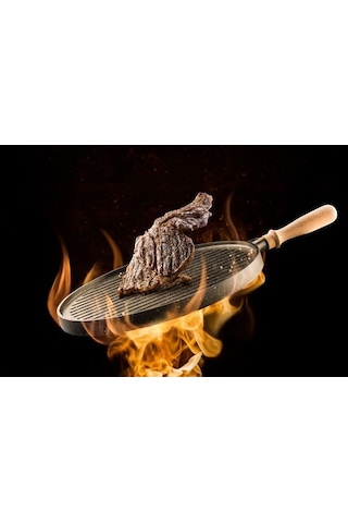 Tava Granit Gözleme Izgara Döküm Çift Taraflı 36 CM Erendemir