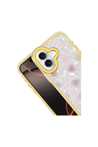 Newface - 53 - Apple iPhone Uyumlu 16 Lumi Desenli Kapak - Flzdgnkr - - Sarı Diğer