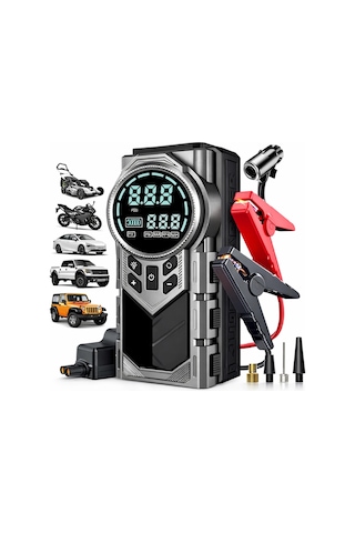 Auhma A7722 Taşınabilir Akü Takviye Cihazı 150 Psı Dijital Hava Kompresörü 8000 Mah