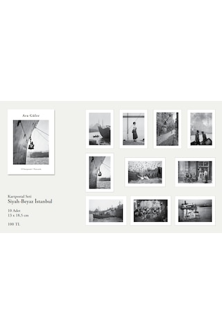İstanbul - Siyah Beyaz Kartpostal Seti (10'lu)