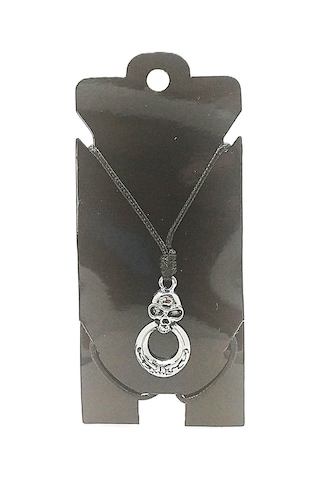 Kore İp Askılı Ve Krom Çelik Kaplamalı Unisex Tribal Kolye Kkrm-04 Gümüş8