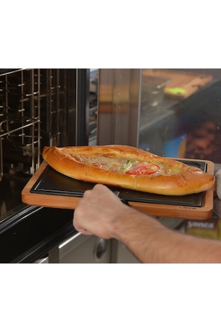 Lava Döküm Ölçü 22x33 CM Ahşap ve Döküm Demir Hot Plate Servis Tahtası