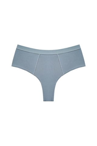 Mavi Saf Renk Rahat Pamuk Basit Temel Kadın Pamuk Orta Bel Yarım Kalça Büyük Külot Mavi