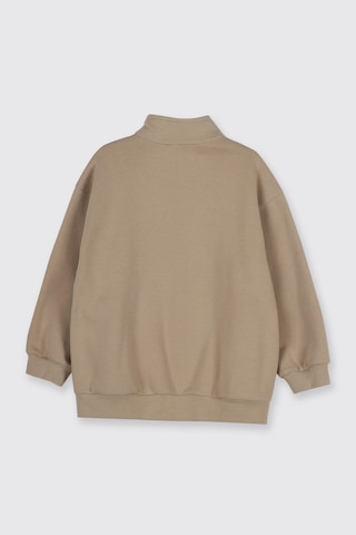 Panço Erkek Çocuk Fermuarlı Bej Sweatshirt Krem 2521BK08008