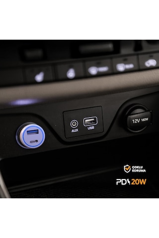 Polosmart Pbs134 Hızlı 1 Usb 1 Pd Çıkışlı 20w Araç Şarjı Beyaz