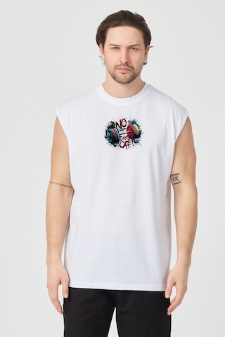 Urbantrendstore Baskılı Unisex Erkek Pamuklu Antrenman Sporcu Atleti Oversize Kolsuz T-shirt Atlet Sporcu, Basketbol, Fitness, Jogging Fitness Spor Atlet Trend Atlet Gym Atlet Rahat Kalıp Salaş Atlet Beyaz