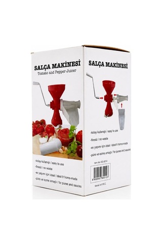 Gıda Ezici Sos Hazırlama Mutfak Aleti Ev Tipi Salça Makinesi Süzgeçli Hazneli Manuel Kollu Çok Renkli