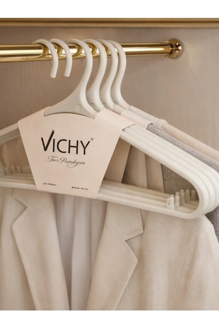Vichy 5 Li Kaymaz Pantolon & Etek Askısı 40 Cm Krem Renk Çok Amaçlı Dolap Düzenleyici Vch-7017 Açık Bej