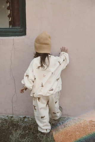 Leopar Baskılı Eşofman Takımı Krem