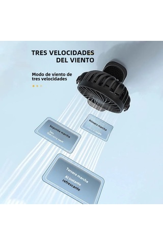 Gece Lambası Ve 720 Dönebilen Klipsli Şarjlı Vantilatör Mavi,