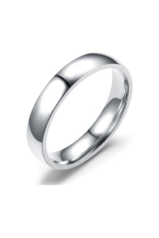 Chavin 4 Mm Söz Nişan Gri Bayan Erkek Çelik Yüzük Eh24By Gümüş