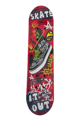 F-sports 60cm Zımparalı Ahşap Tahta Kaykay Orta Boy Fr37739 Kırmızı