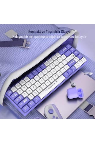Ak680 65% Kablolu Hotswap Mekanik Oyun Klavyesi,68 Tuşlu Taşınabilir Anti-ghosting Klavye,gökkuşağı Arkadan Aydı