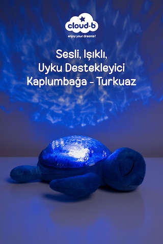 Cloud-b Ağlama Sensörlü ve Melodili Kamplumbağa Uyku Arkadaşı 28x27x10 Cm Mavi