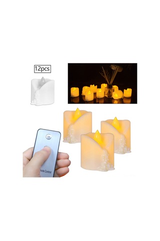 Maiyame 12 Adet Uzaktan Kumandalı Led Mum, Yumuşak Parıltı Efekti, Safe Kullanım, Noel Ve Parti Dekorasyonu, Islak Görünüm, Cr2032 Pil Dahil Sıcak Beyaz
