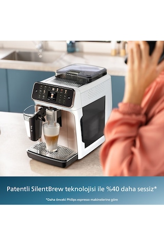 Philips 5500 Serisi Tam Otomatik Espresso Makinesi, Ep5543/90, Beyaz, Gri