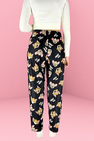 Farya Home Dreamy Soft Kadife Dokulu Desenli Süet Pijama Altı Pantolon Siyah