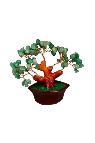 Yeşim Doğal Taş Bonsai Ağacı - Dekoratif Şans Ve Bereket Ağacı