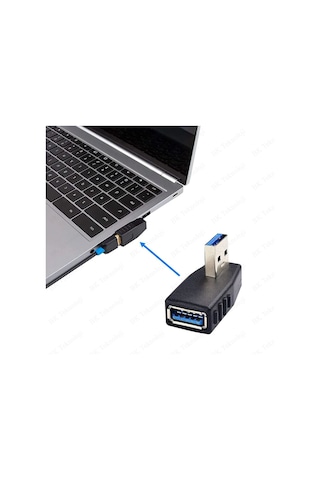 Usb 3.0 Sol Açılı Konnektör Erkek Dişi 90 Derece Uzatma Adaptörü