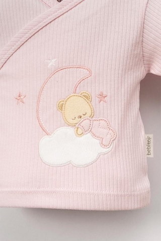 Bebitof %100 Pamuk Sweet Dreams Desenli Bebitof 5 Parça Yenidoğan Hastane Çıkışı Zıbın Seti Pembe Bbtf.pmb.20107.02