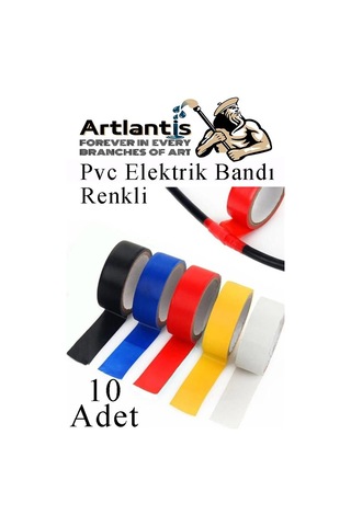 Renkli Elektrik Bandı 10 Adet Pvc İzolo Bant Elektrikçi Bandı Su Geçirmez Isıya Dayanıklı Yalıtım Bandı
