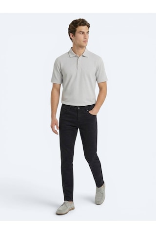 Kip Gri Çizgili %100 Pamuk T-shirt