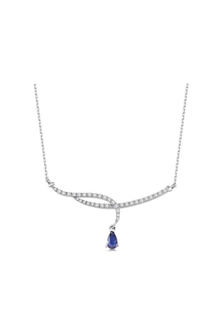 0.79 Karat Pırlanta Safir Kolye T13360